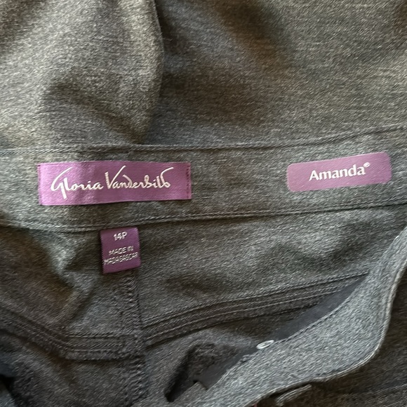 Gloria Vanderbilt - Amanda Ponte Pants size 14 Petite, Dark Gray - Picture 4 of 7